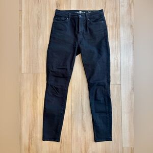 7 For All Mankind High Waist Ankle Jeans in Black